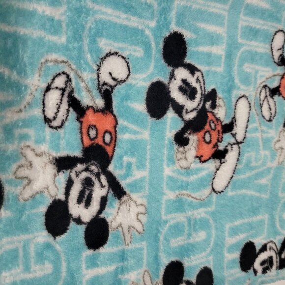 Disney Mickey Mouse Pajama Pants Fuzzy Fluffy Blue Womens Large Stretch Waist - Picture 5 of 6